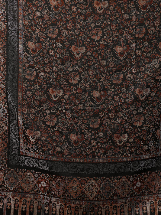 Tweedle Women’s Naira Kani Design and Zari Border - Black, Size - 40 x 80 inches