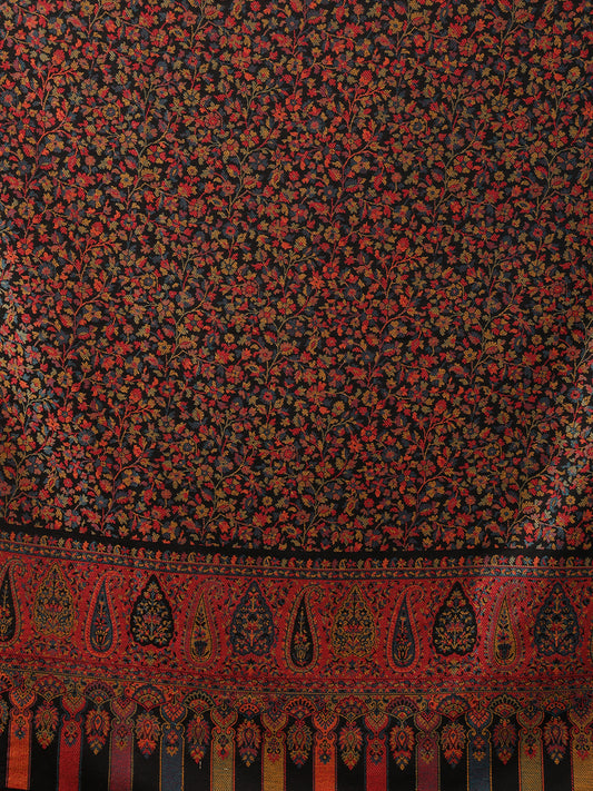 Tweedle Women’s Blended Wool Rajeshwari Kashmiri Kani Shawl - Black