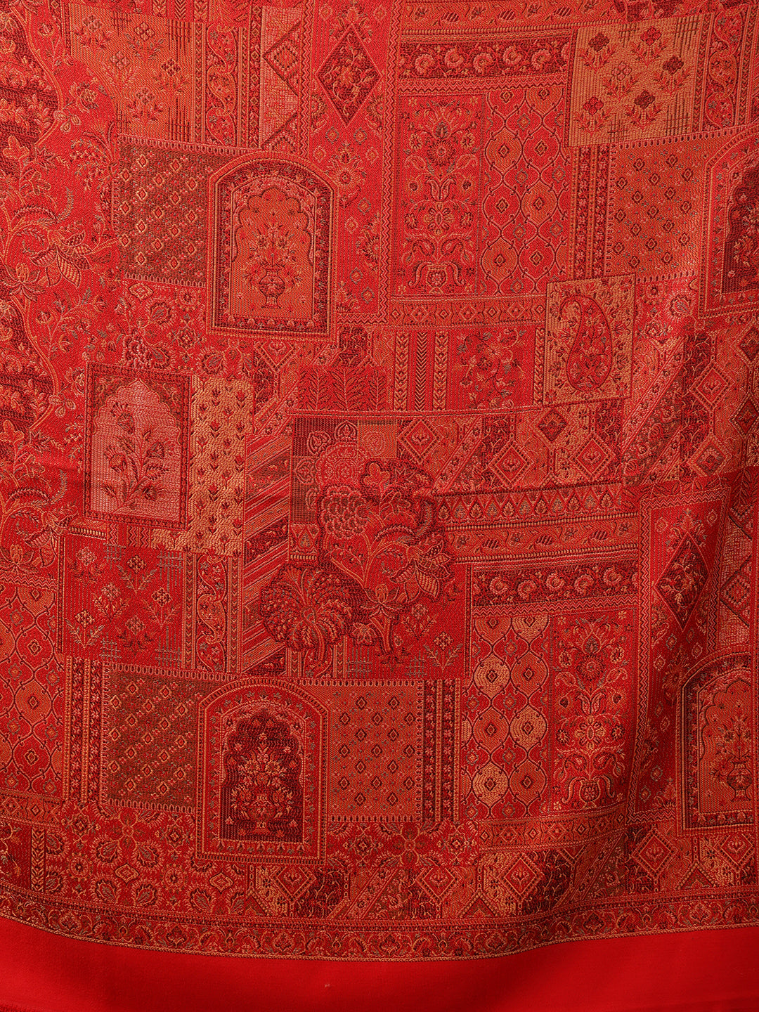 Tweedle Men’s Jamawar Shawl, Faux Pashmina - Maroon, Size 40 x 80 inches