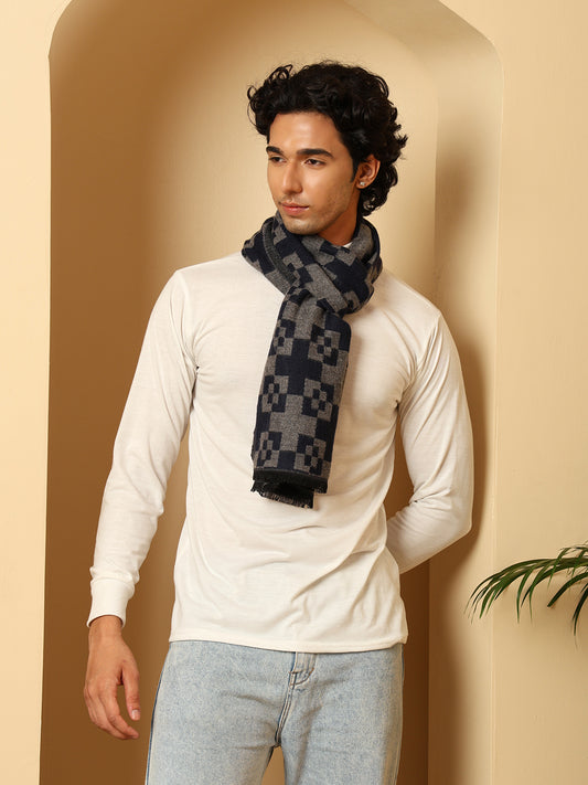 Men’s Warm Woollen Muffler for Winters - Blue