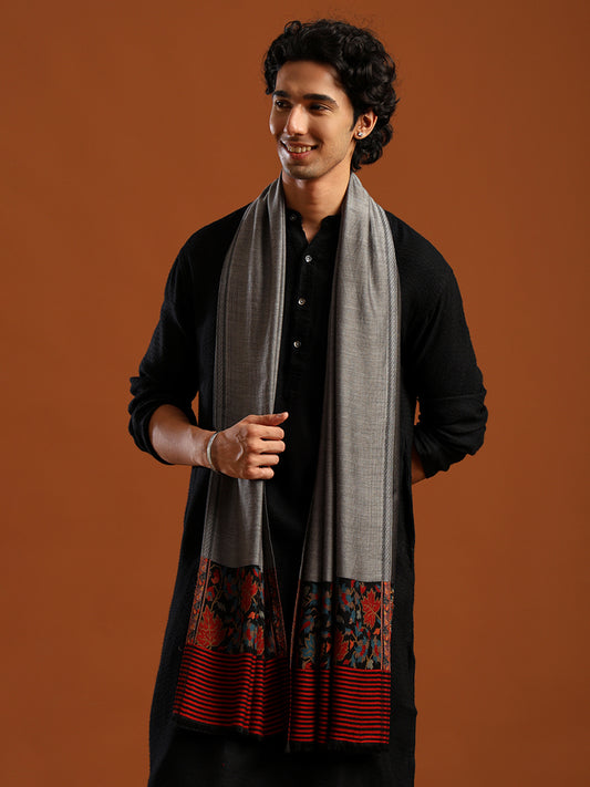 Tweedle Silky Soft Modal Stole for Men - Grey
