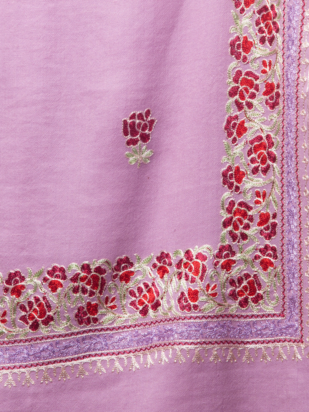 Tweedle Women’s Gulbahaar Aari Embroidery Stole/ Scarf - Purple (Size-28x80)