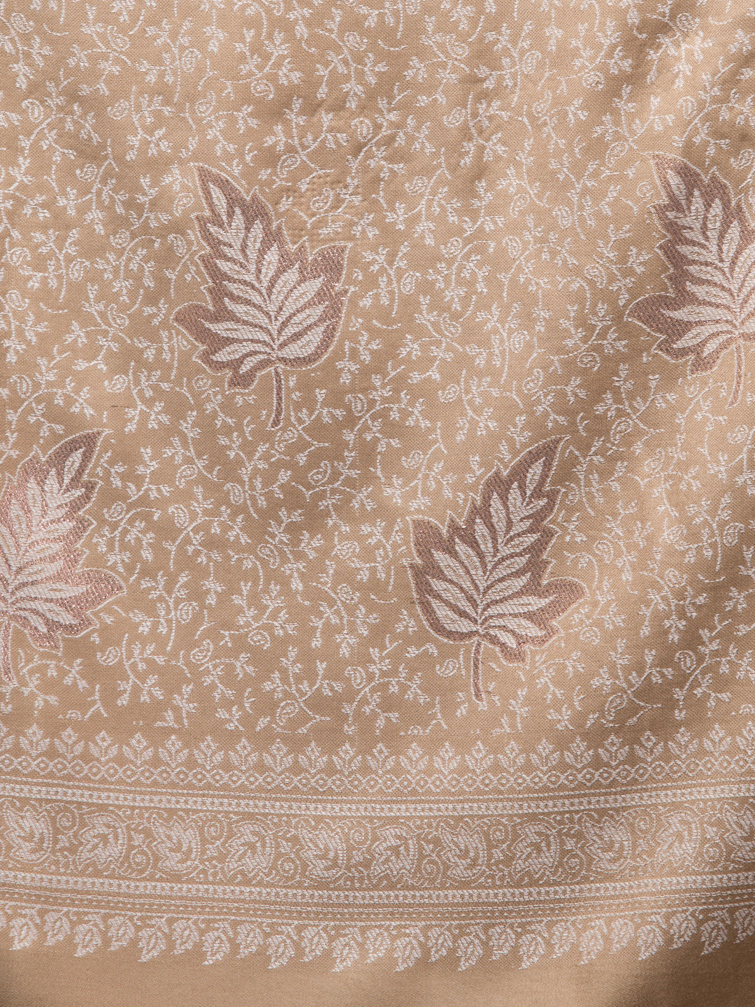 Zari Work Paisley Design Shawl - Beige