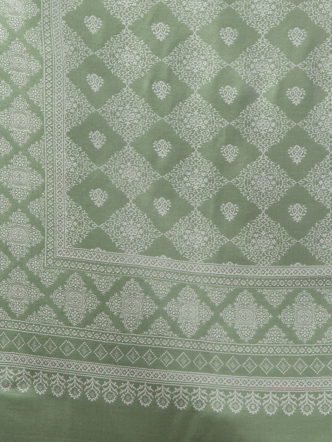 Fusion Design Woven Shawl - Green