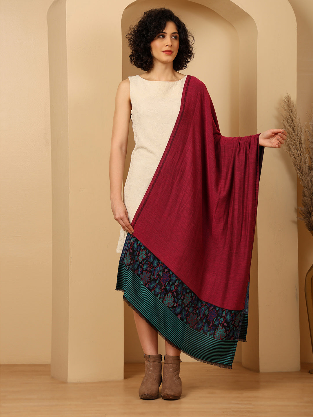 Tweedle Silky Soft Modal Stole for Women - Magenta