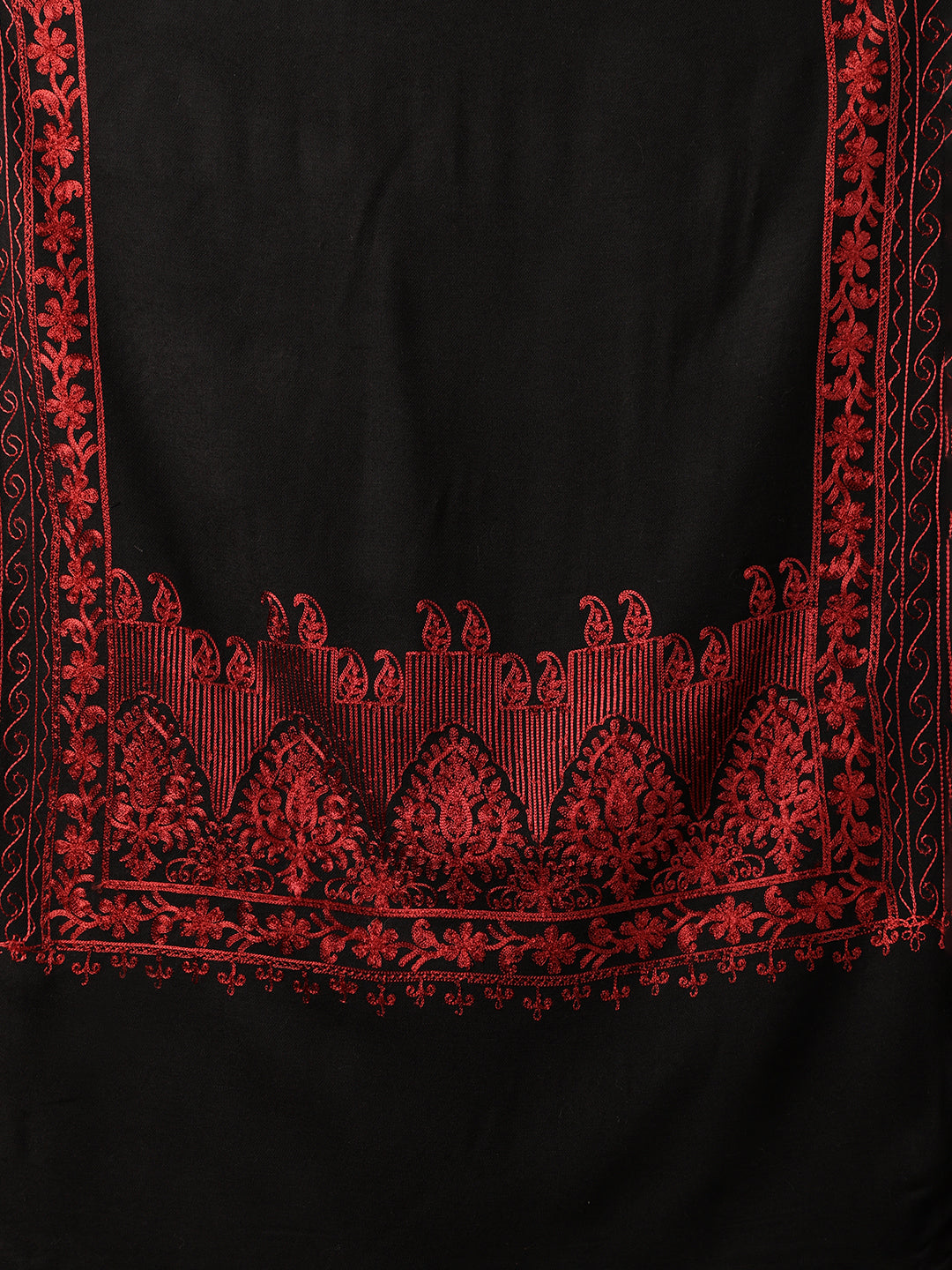 Tweedle Women’s Kashmiri Aari Embroidery Stole/ Scarf - Black, Size - 28 x 80 inches