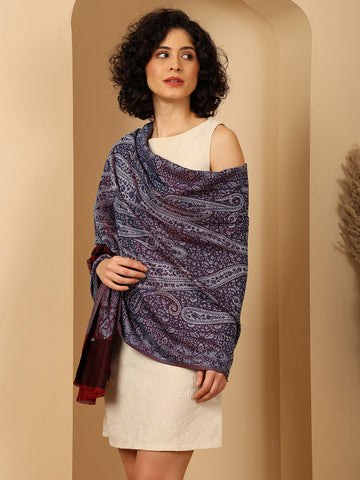 Tweedle Soft Bamboo Modal Stole for Women - Wine
