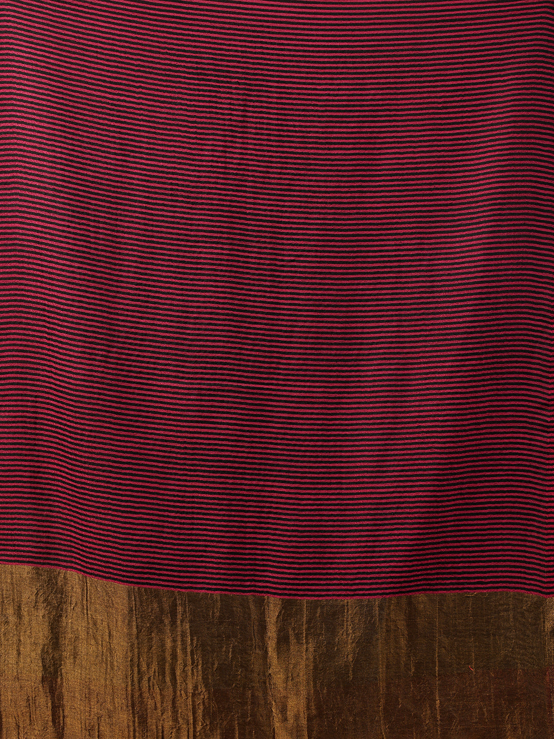 Tweedle Women’s Fine Wool Stole with Striped Zari Palla - Magenta