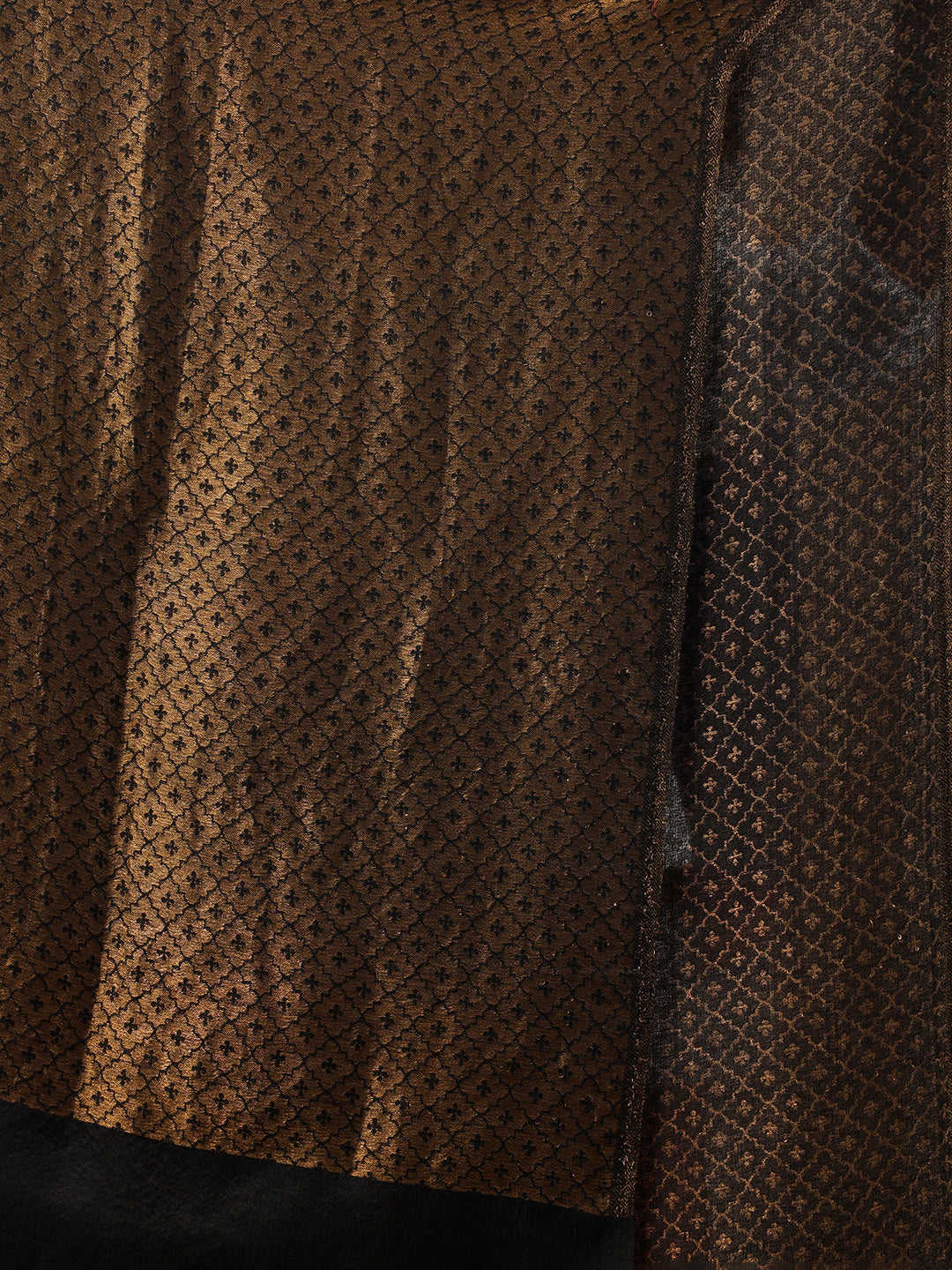 Tweedle Men’s Reversible Pashmina Wool Stole with Floral Zari Weave - Black