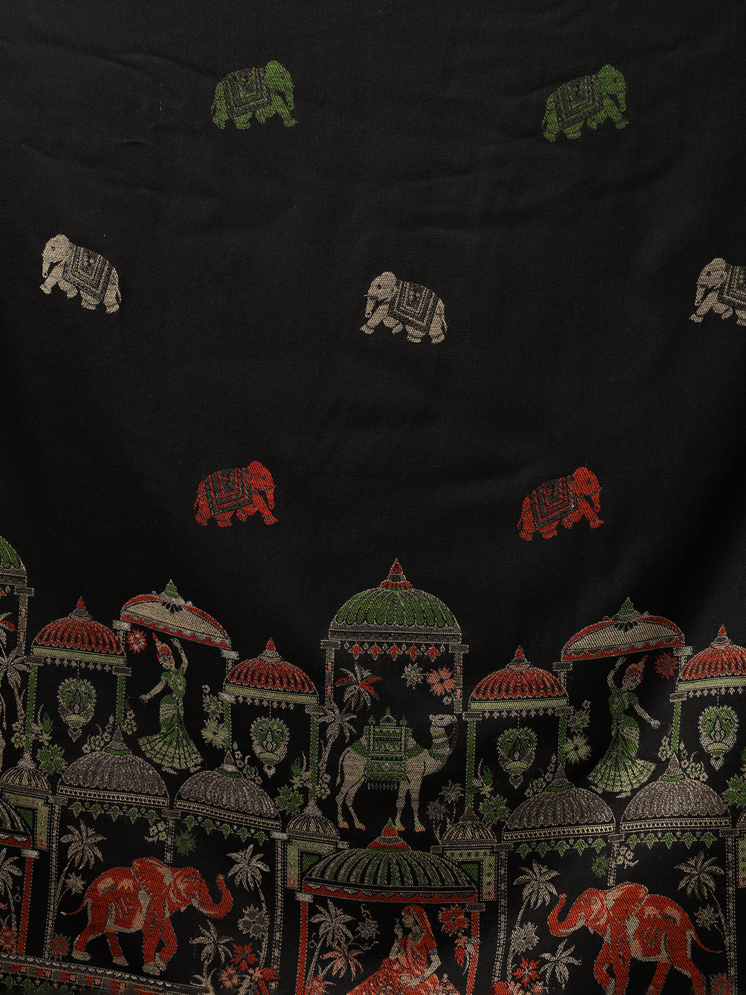 Tweedle Women’s Mahotsav Ethnic Design Zari Shawl, Faux Wool - Black, Size - 40 x 80 inches