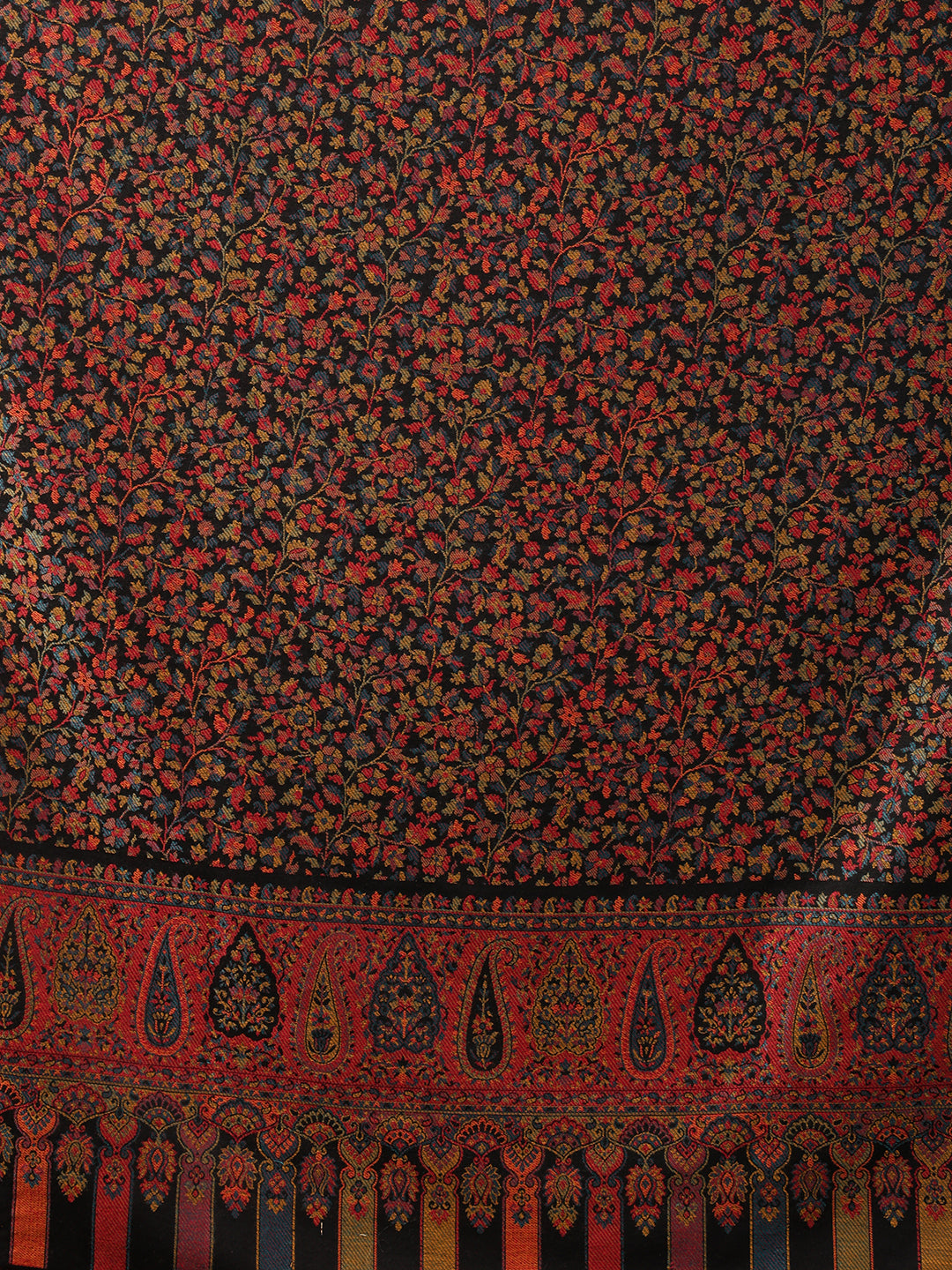 Tweedle Women’s Blended Wool Rajeshwari Kashmiri Kani Shawl - Black