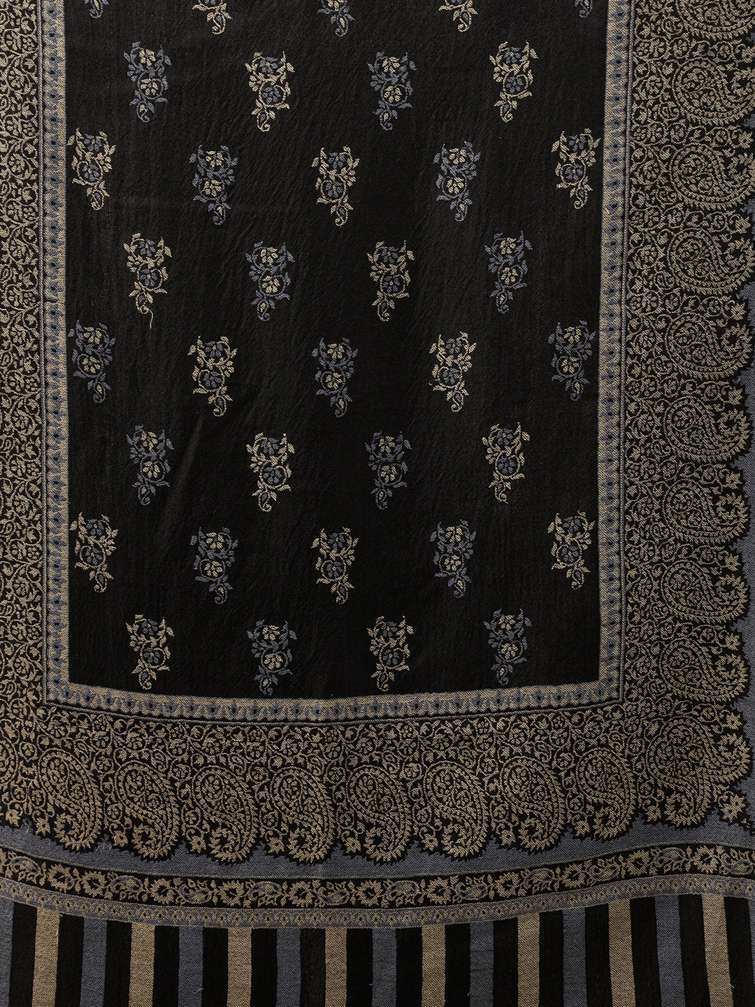 Fine Wool, Cashmere Stole / Scarf for Women - Black