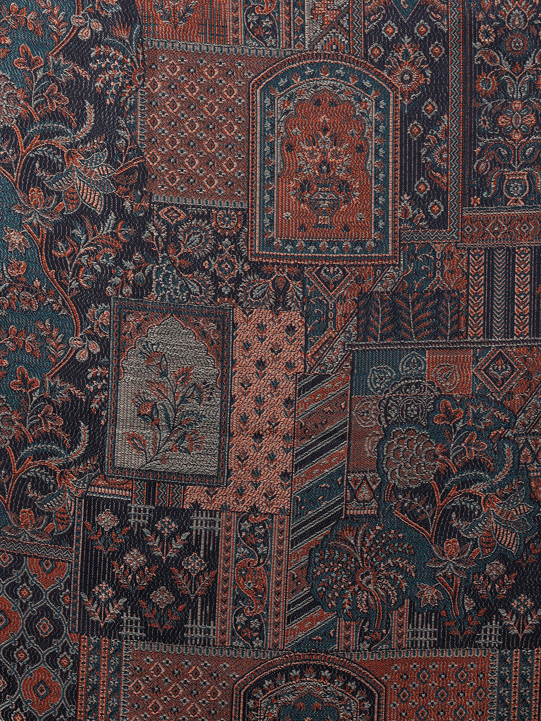 Tweedle Men’s Jamawar Shawl, Faux Pashmina - Blue, Size 40 x 80 inches