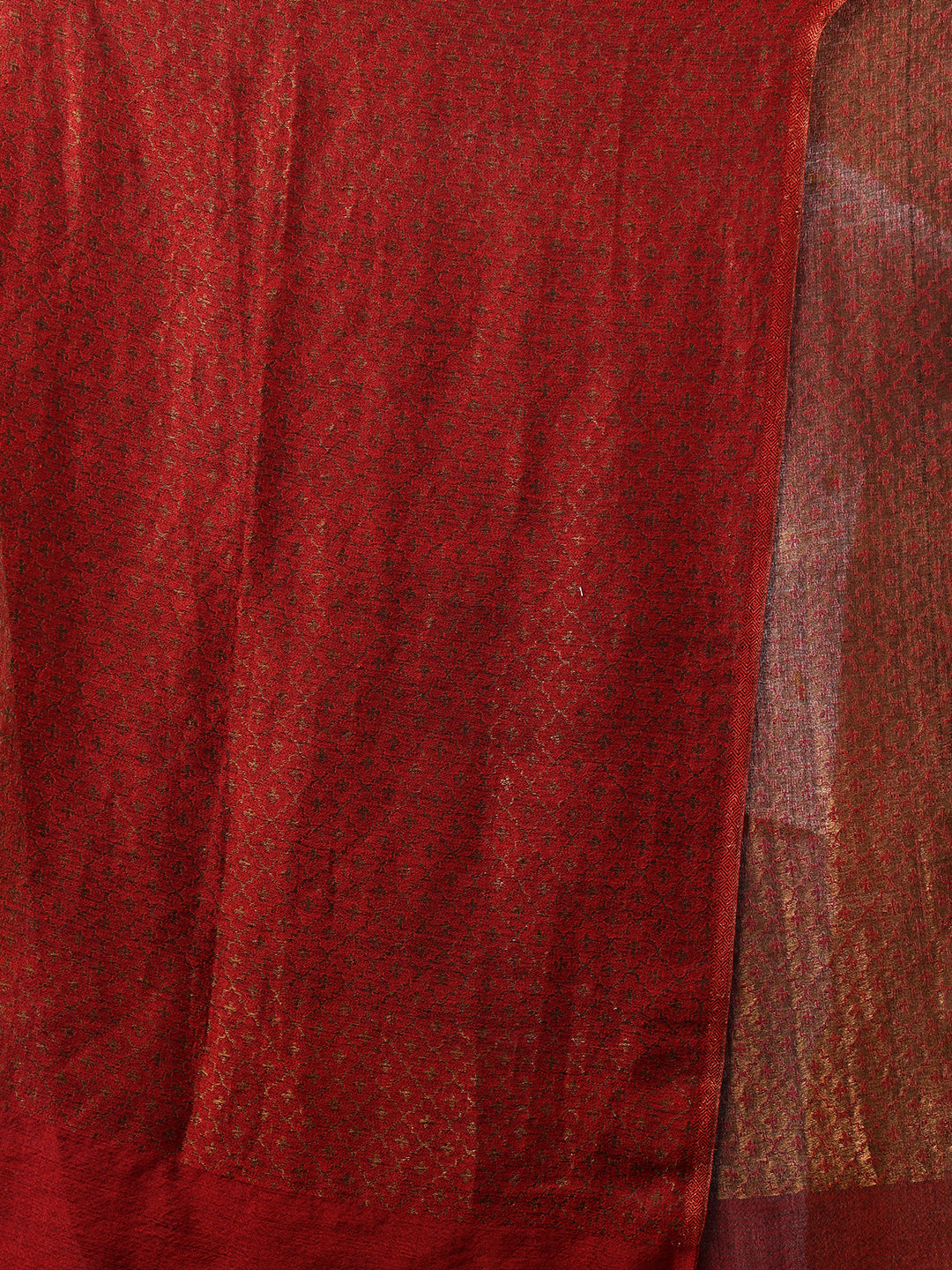 Tweedle Women’s Reversible Pashmina Wool Stole with Floral Zari Weave - Maroon