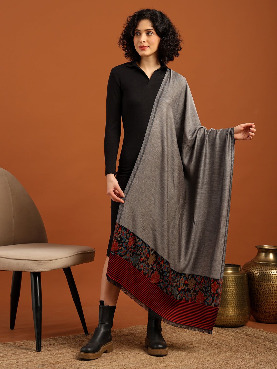 Tweedle Silky Soft Modal Stole for Women - Grey