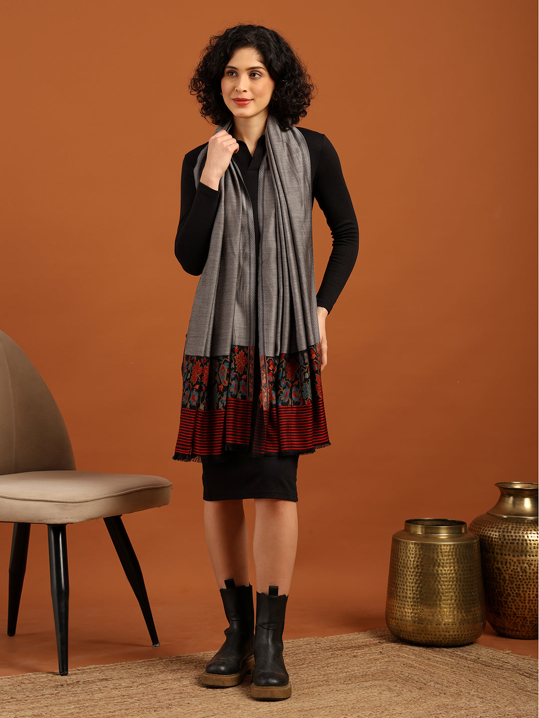 Tweedle Silky Soft Modal Stole for Women - Grey