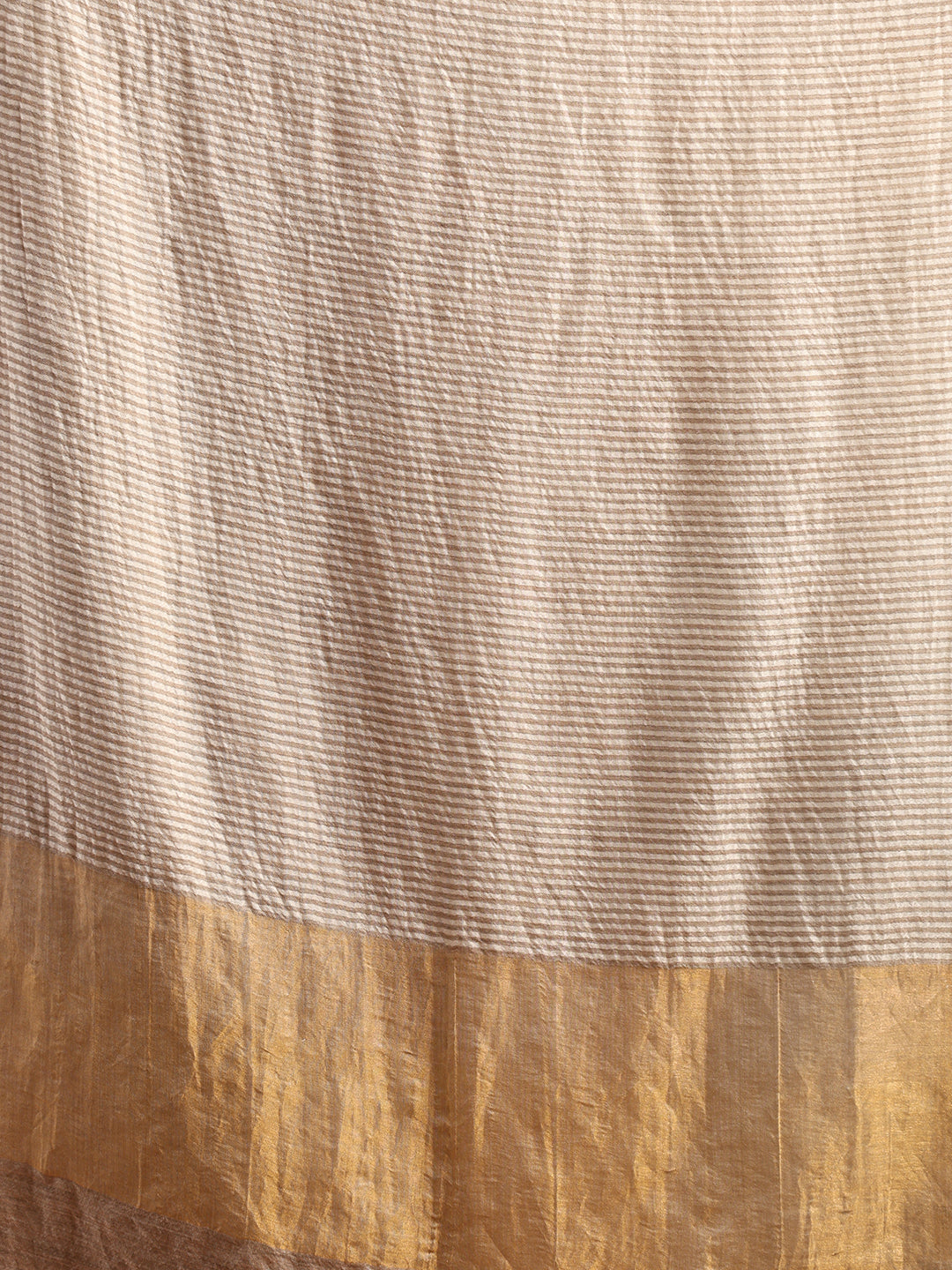 Tweedle Men’s Fine Wool Stole with Striped Zari Palla - Off-White