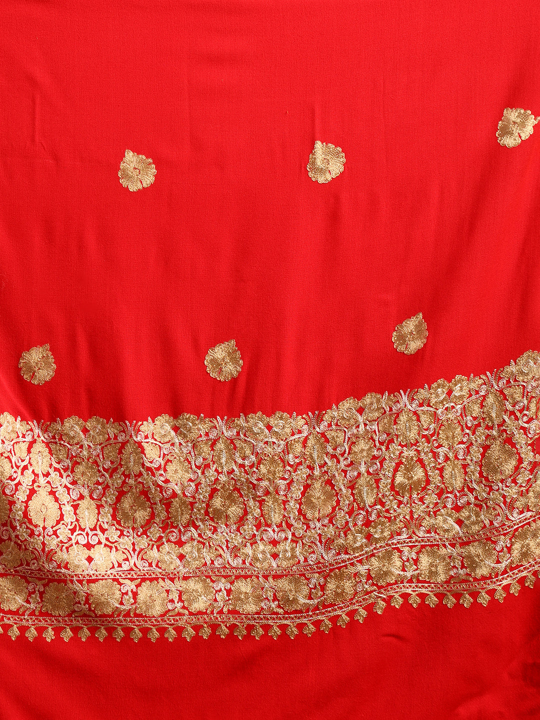 Tweedle Women’s Kashmiri Aari Embroidery Shawl / Stole - Red, Size - 40 x 80 inches