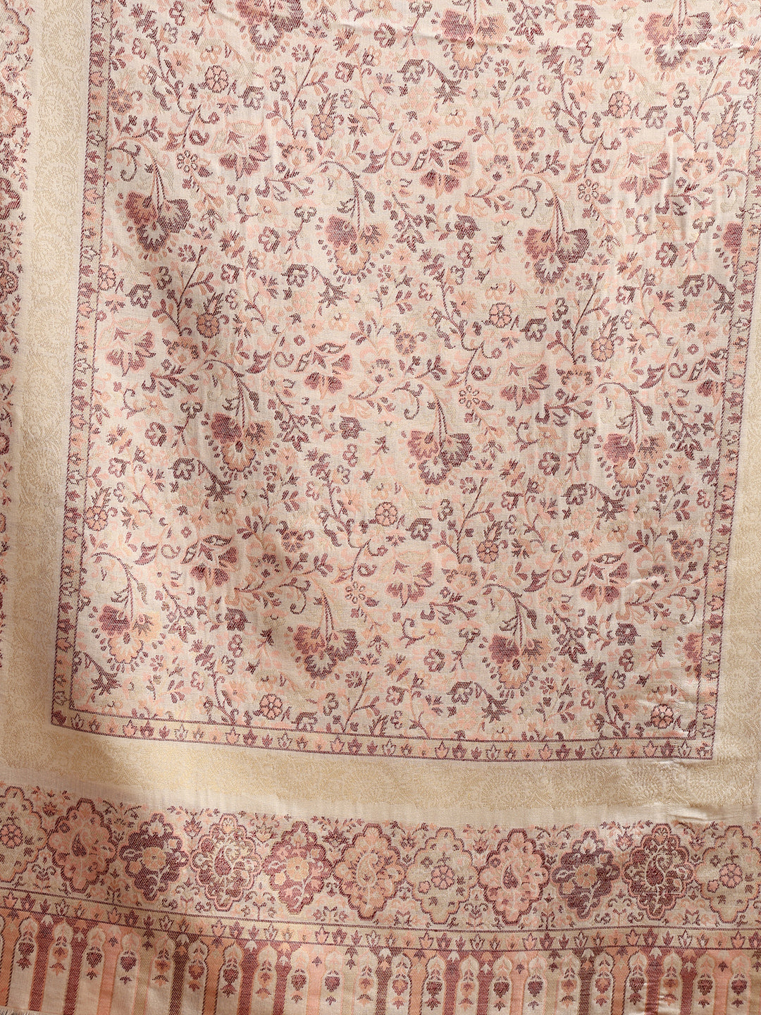 Tweedle Men’s Naira Kani Design and Zari Border - White, Size - 40 x 80 inches