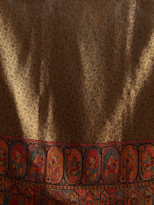 Woven Design, Ethnic Motifs Zari Shimmer Shawl for Women – Black