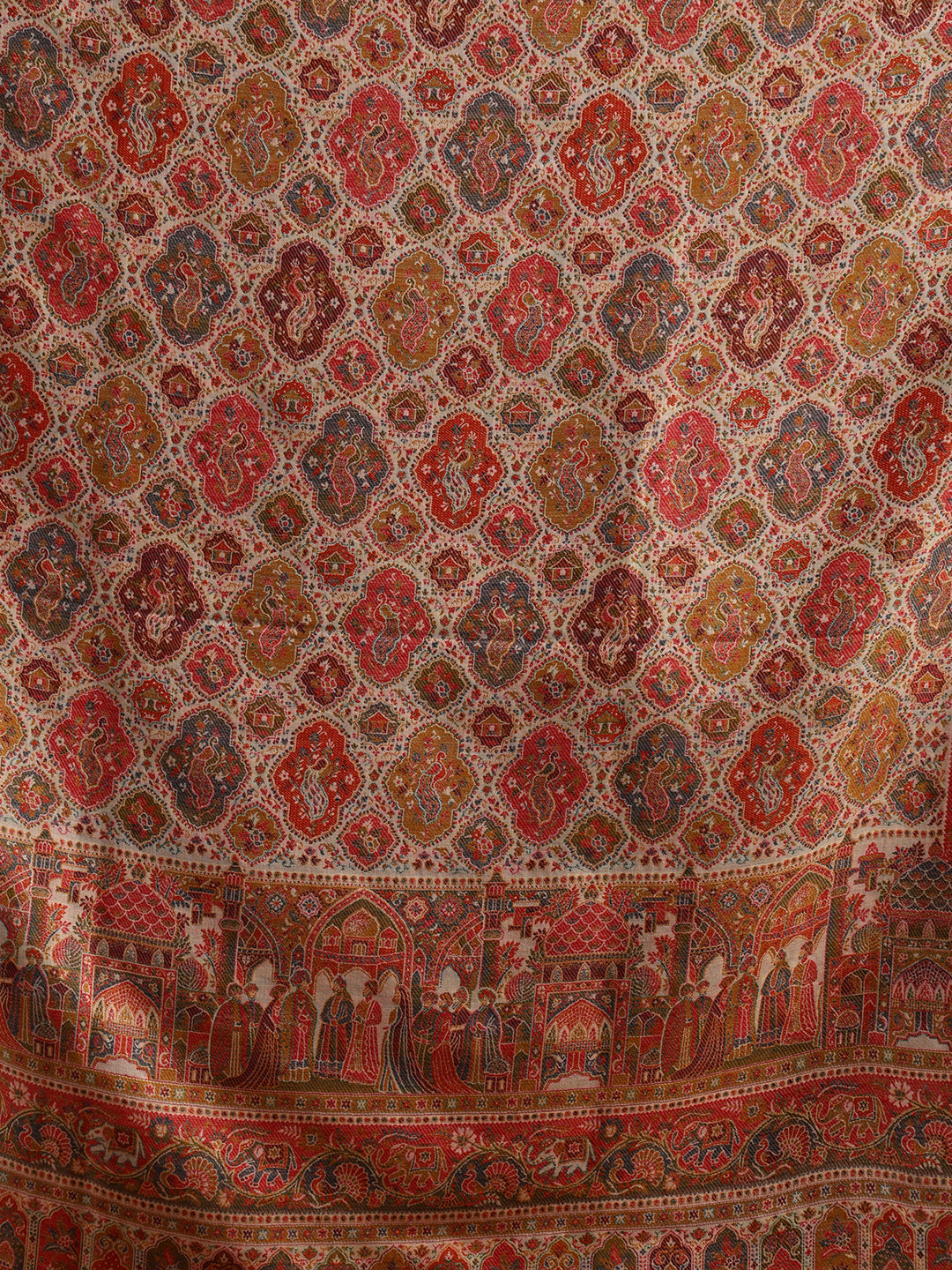 Tweedle Wool Blend Kani Shawl for Women – White, Size – 40x80