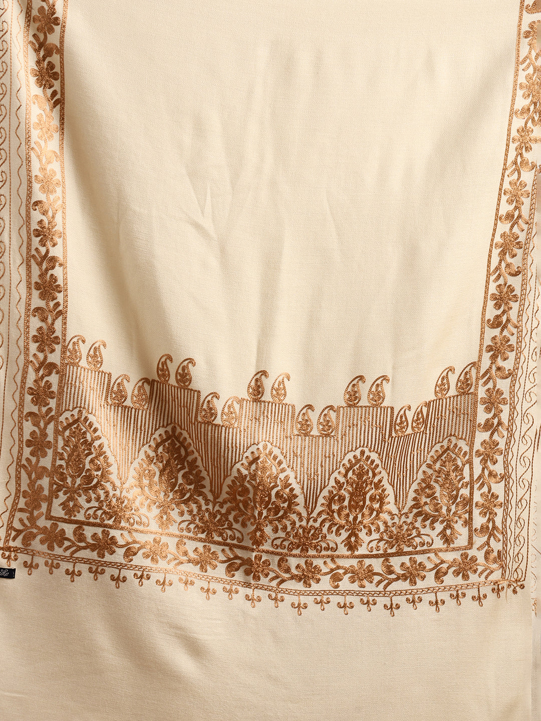Tweedle Women’s Kashmiri Aari Embroidery Stole/ Scarf - Off-White, Size - 28 x 80 inches