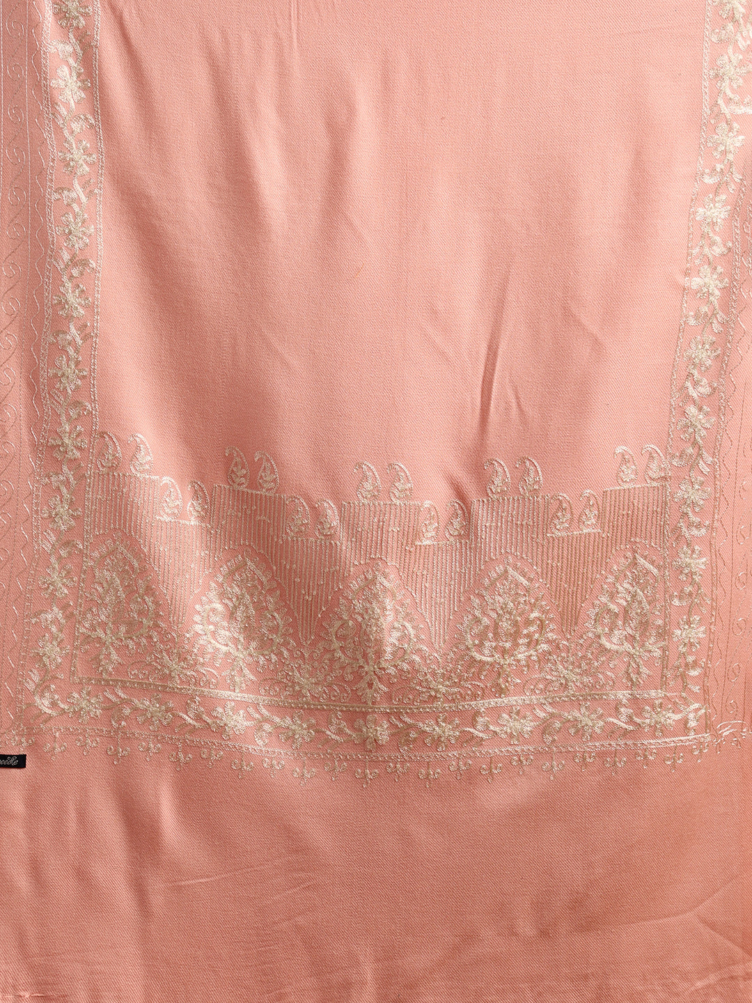 Tweedle Women’s Kashmiri Aari Embroidery Stole/ Scarf - Pink, Size - 28 x 80 inches
