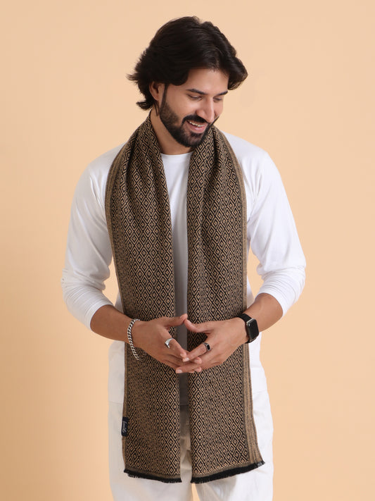 Men’s Warm Woollen Muffler for Winters - Beige