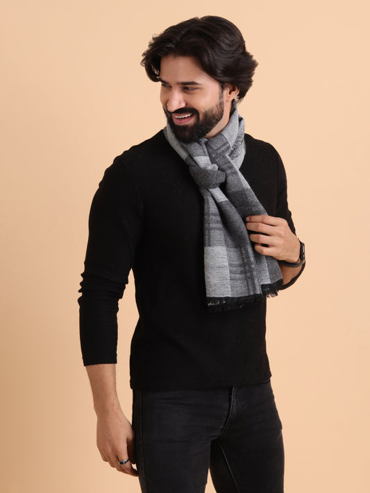 Men’s Warm Woollen Muffler for Winters - Grey