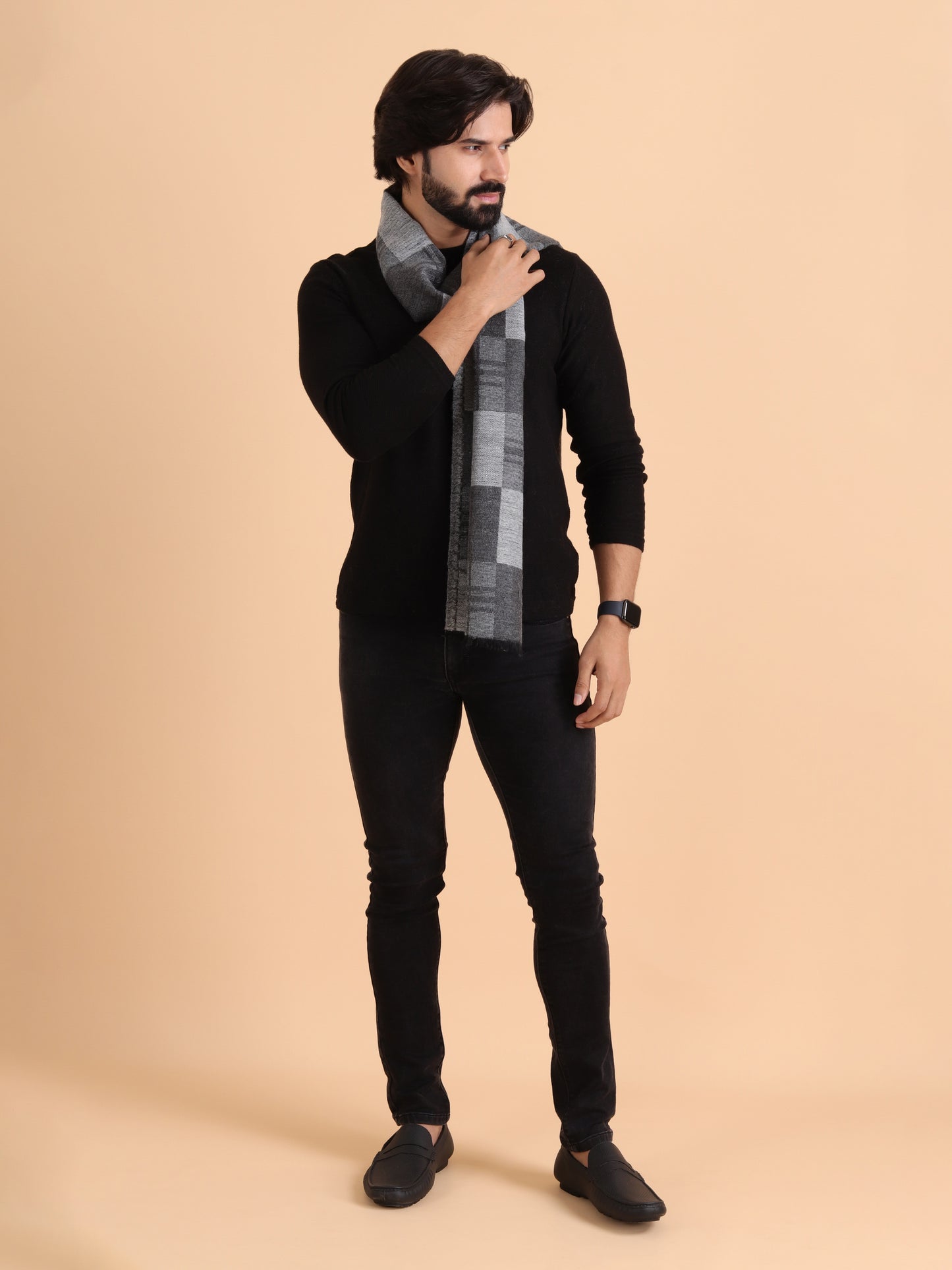 Men’s Warm Woollen Muffler for Winters - Grey