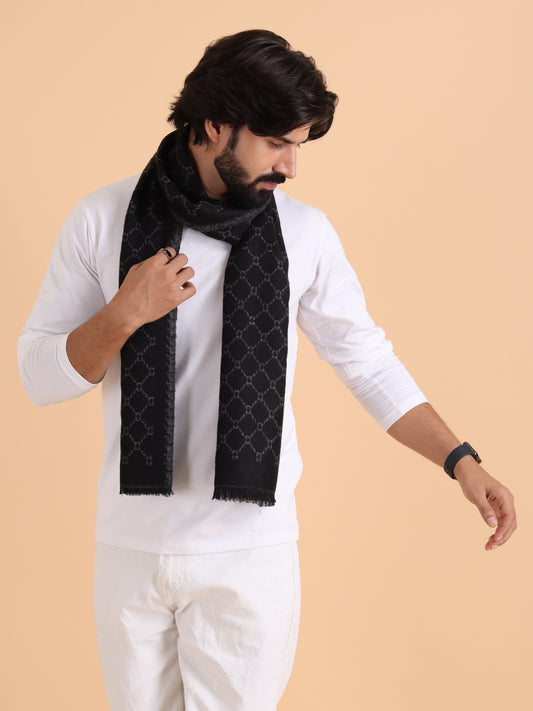 Men’s Warm Woollen Muffler for Winters - Black