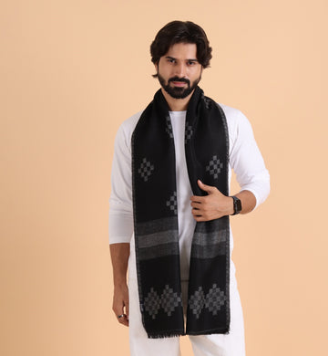 Men’s Warm Woollen Muffler for Winters - Black