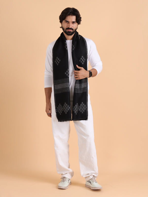 Men’s Warm Woollen Muffler for Winters - Black