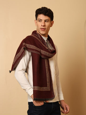 Men’s Warm Woollen Muffler for Winters – Maroon