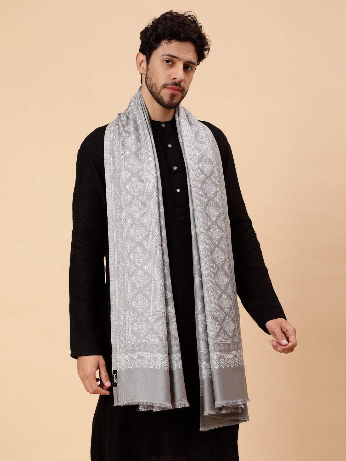  Grey Reversible Woolen Shawl for Men | 