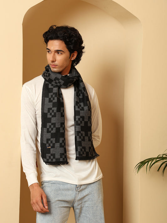 Men’s Warm Woollen Muffler for Winters - Black