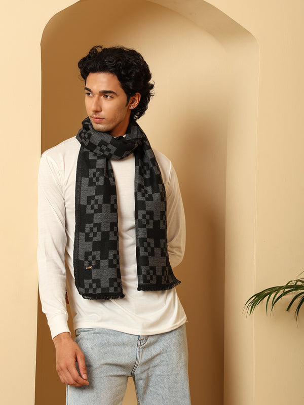 Men’s Warm Woollen Muffler for Winters - Black