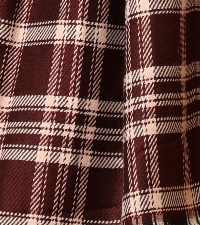 Men’s Blue Soft Blanket Muffler / Stole | Size - 28 x 80 inches - Wine