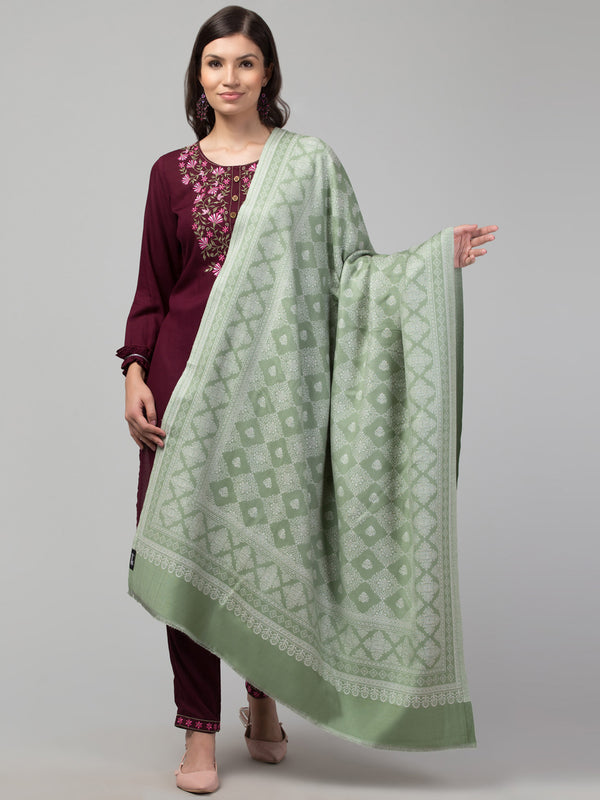 Fusion Design Woven Shawl - Green