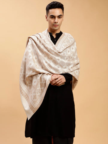 White Reversible shawl for men