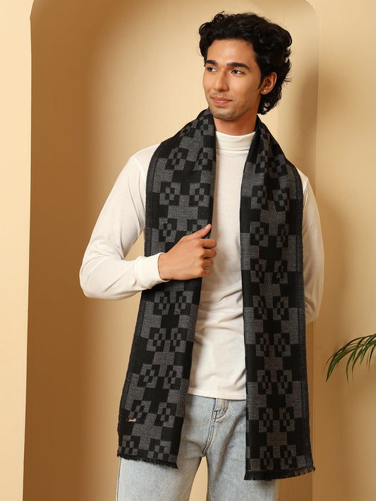 Men’s Warm Woollen Muffler for Winters - Black
