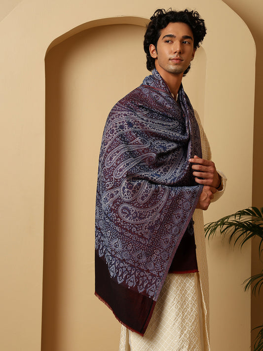 Tweedle Soft Bamboo Modal Stole for men - Wine