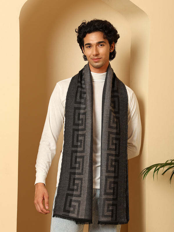 Men’s Warm Woollen Muffler for Winters - Black