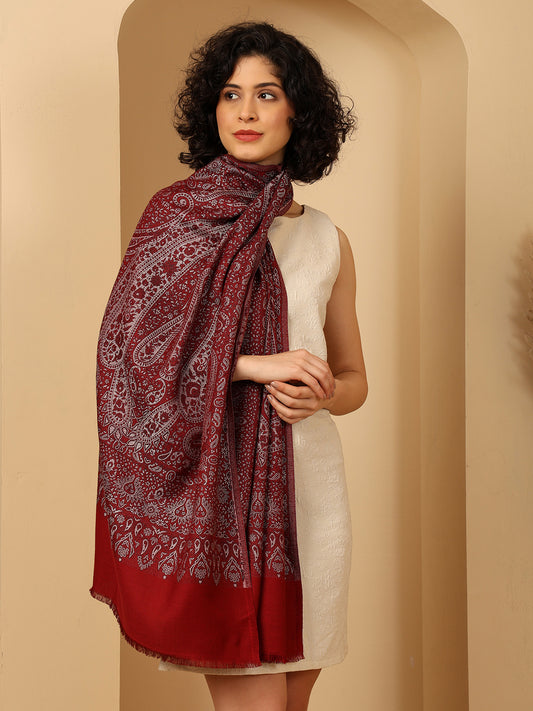 Tweedle Soft Bamboo Modal Stole for Women - Red