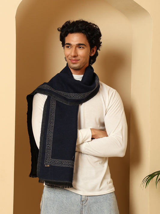 Men’s Warm Woollen Muffler for Winters - Blue
