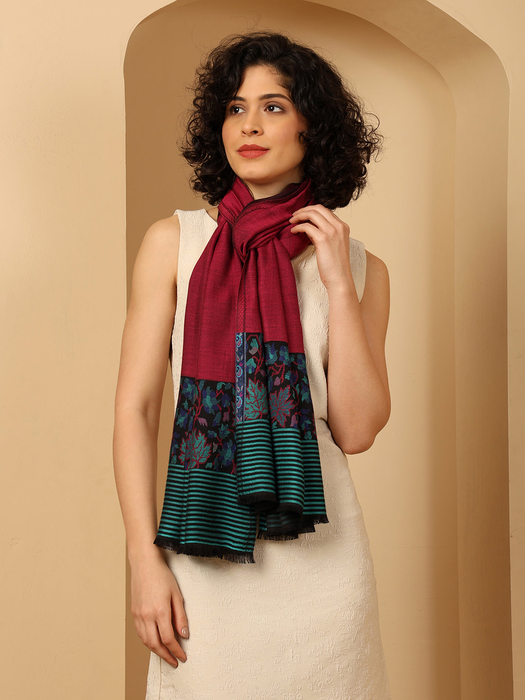 Tweedle Silky Soft Modal Stole for Women - Magenta