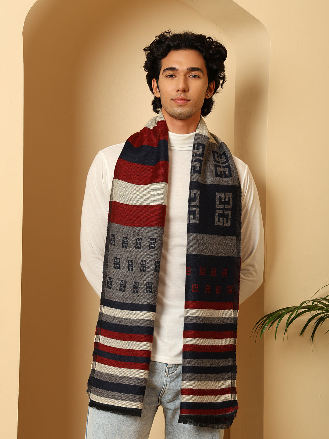 Men’s Warm Woollen Muffler for Winters - Multicolor