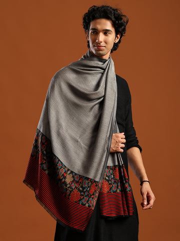 Tweedle Silky Soft Modal Stole for Men - Grey