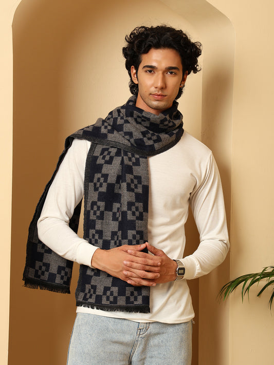 Men’s Warm Woollen Muffler for Winters - Blue