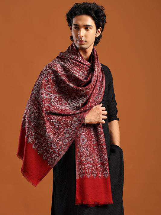 Tweedle Soft Bamboo Modal Stole for men - Red